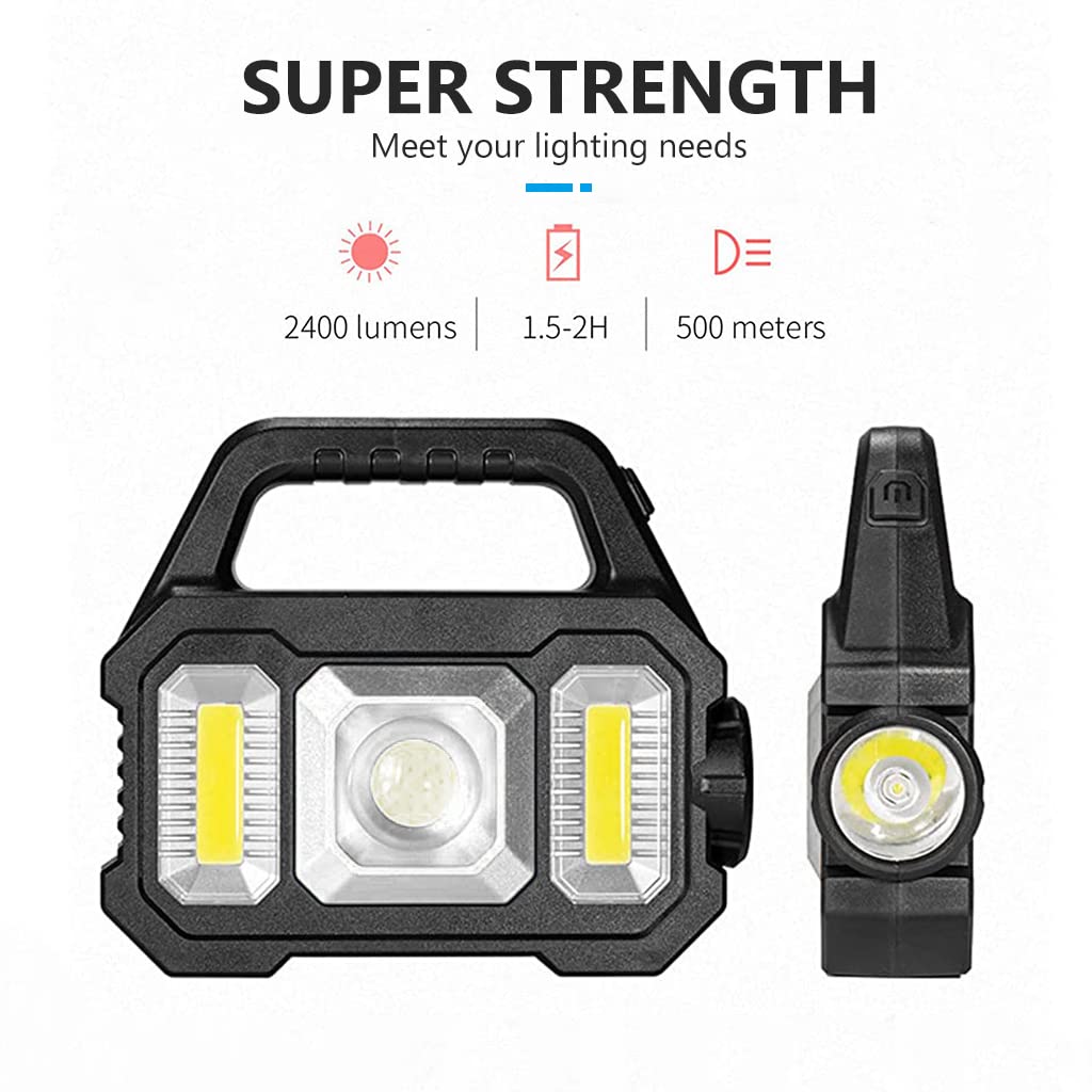 ELEPHANTBOAT Solar Torch Light for Outdoor and Camping with 6 Modes | USB & Solar Rechargeable 1200mAh