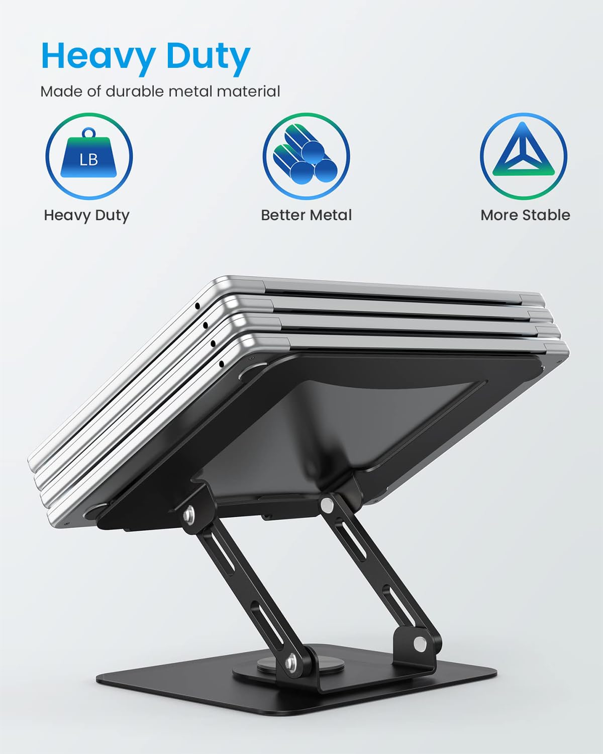 ZORBES Laptop Stand for 11–17.3 inch Devices with 360° Rotatable Base and Aluminum Alloy Build