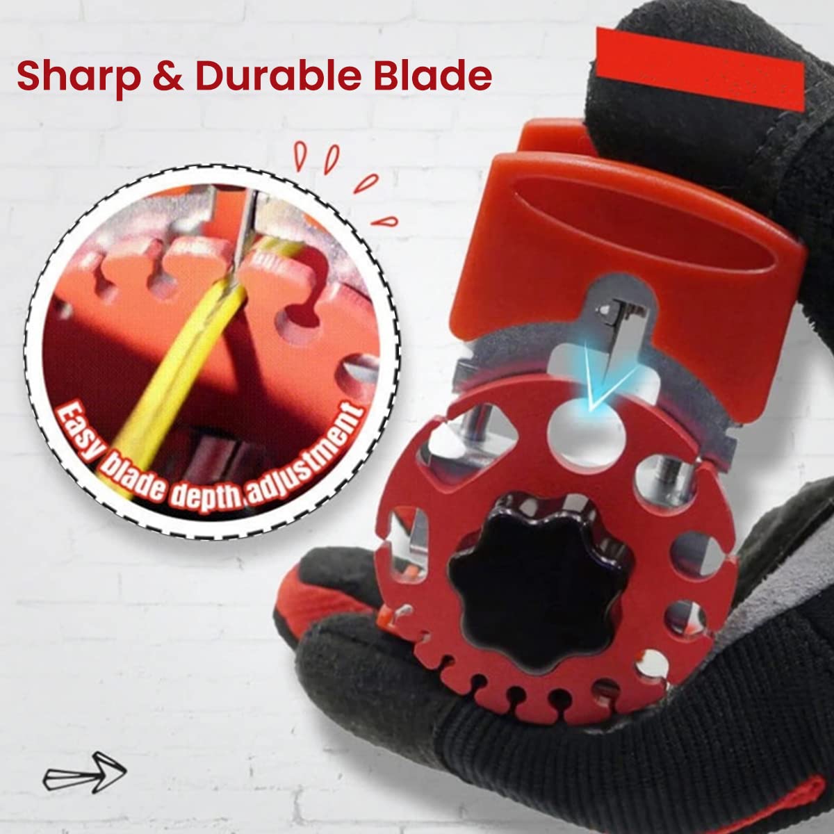 Serplex Handheld Wire Stripper Tool with 10 Stainless Steel Blades & Rubber Handle | Fits 24 to 0 AWG Cables