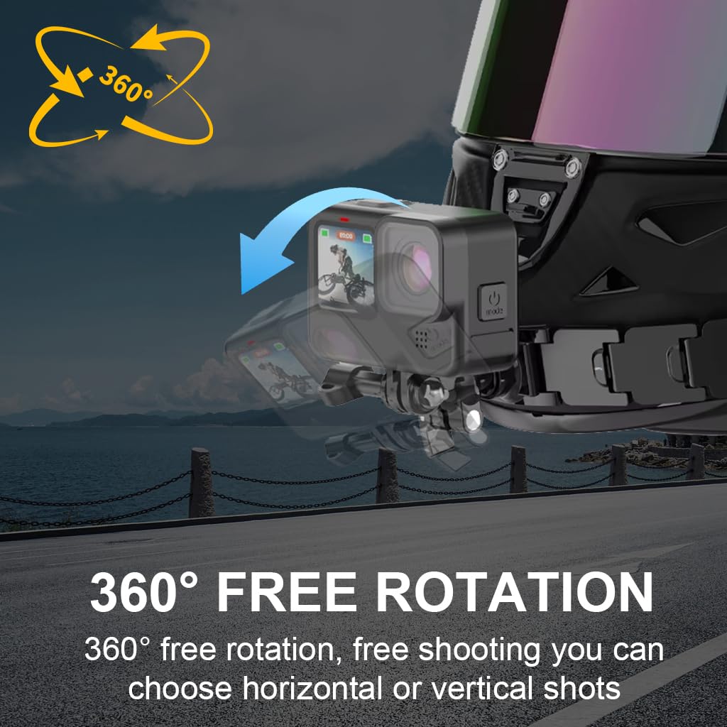 ZORBES Helmet Chin Strap Mount for Outdoor Filming and Vlogging with Six Buckles | Secure Self‑Adhesive Camera Mount for GoPro Hero 13–5, Insta360 and DJI Osmo