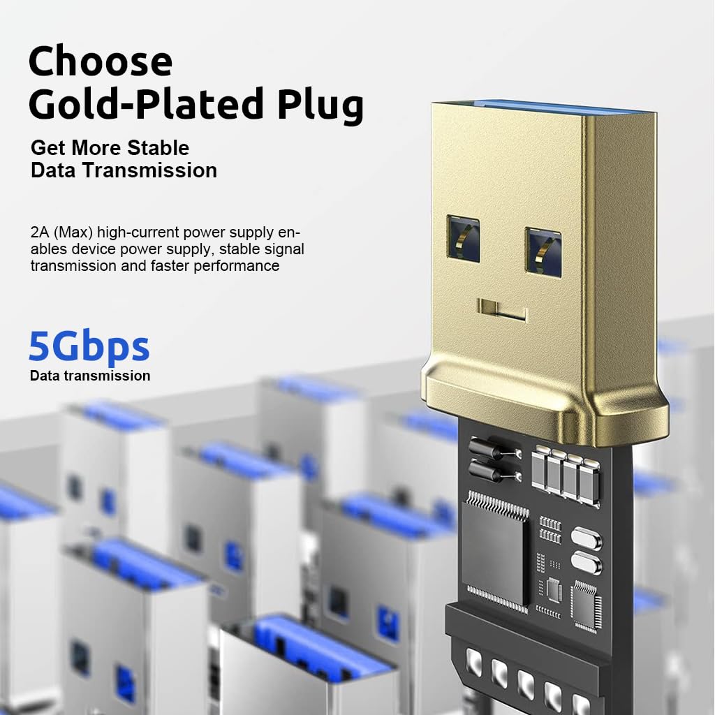 Verilux USB C Extension Cable 3.3ft with Metal Connectors and 100W PD Fast Charging | 10Gbps Data and 4K Video Transfer