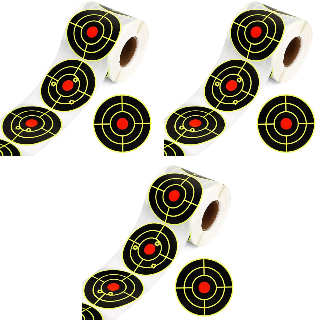 Optifit Shooting Aim Papers for Archery and Game Training with 300 pcs | 7.6×7.8 cm Fluorescent Target Stickers