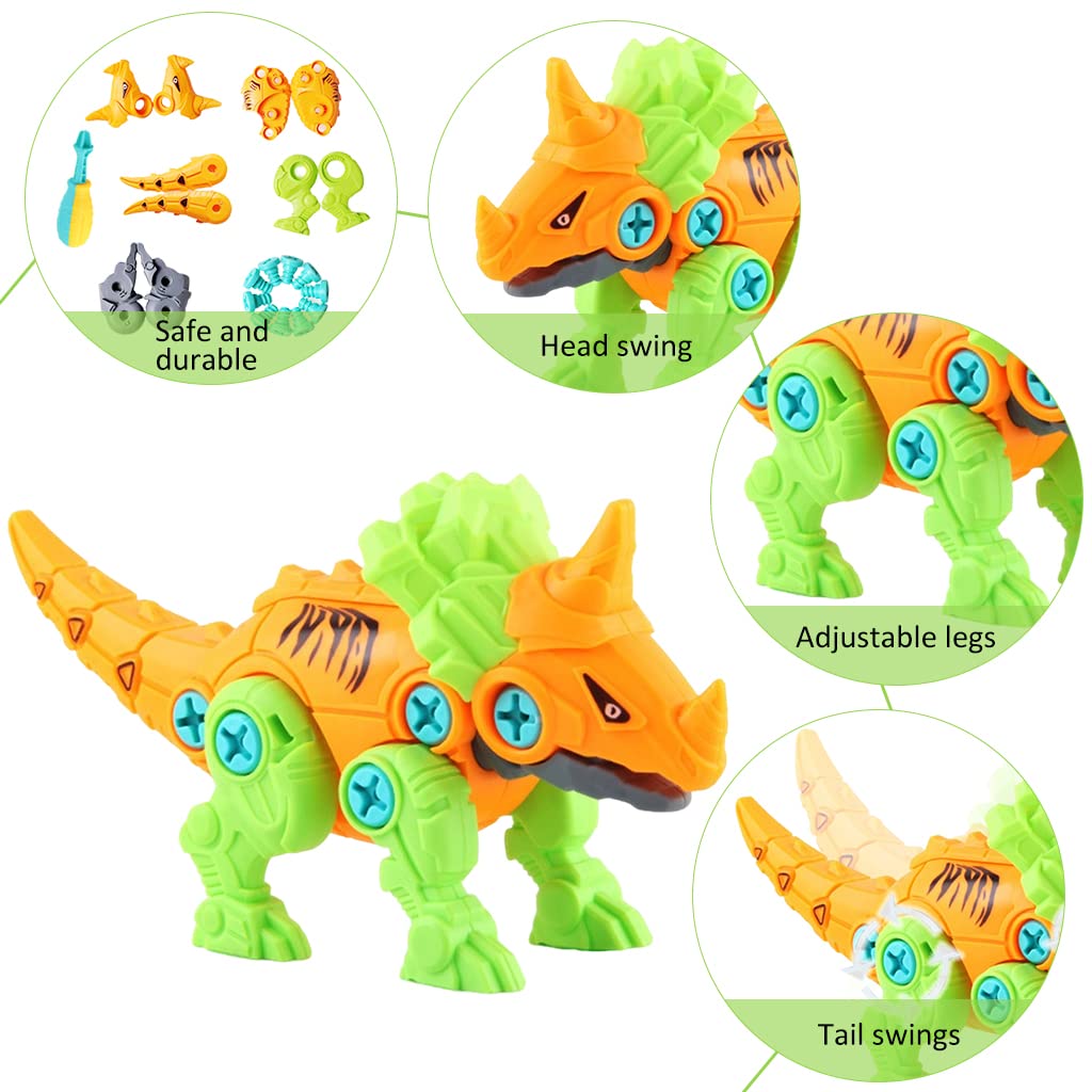 PATPAT Dinosaur Toys for Kids with Screwdriver and Egg Assembly | ABS STEM Toy for Ages 3–8