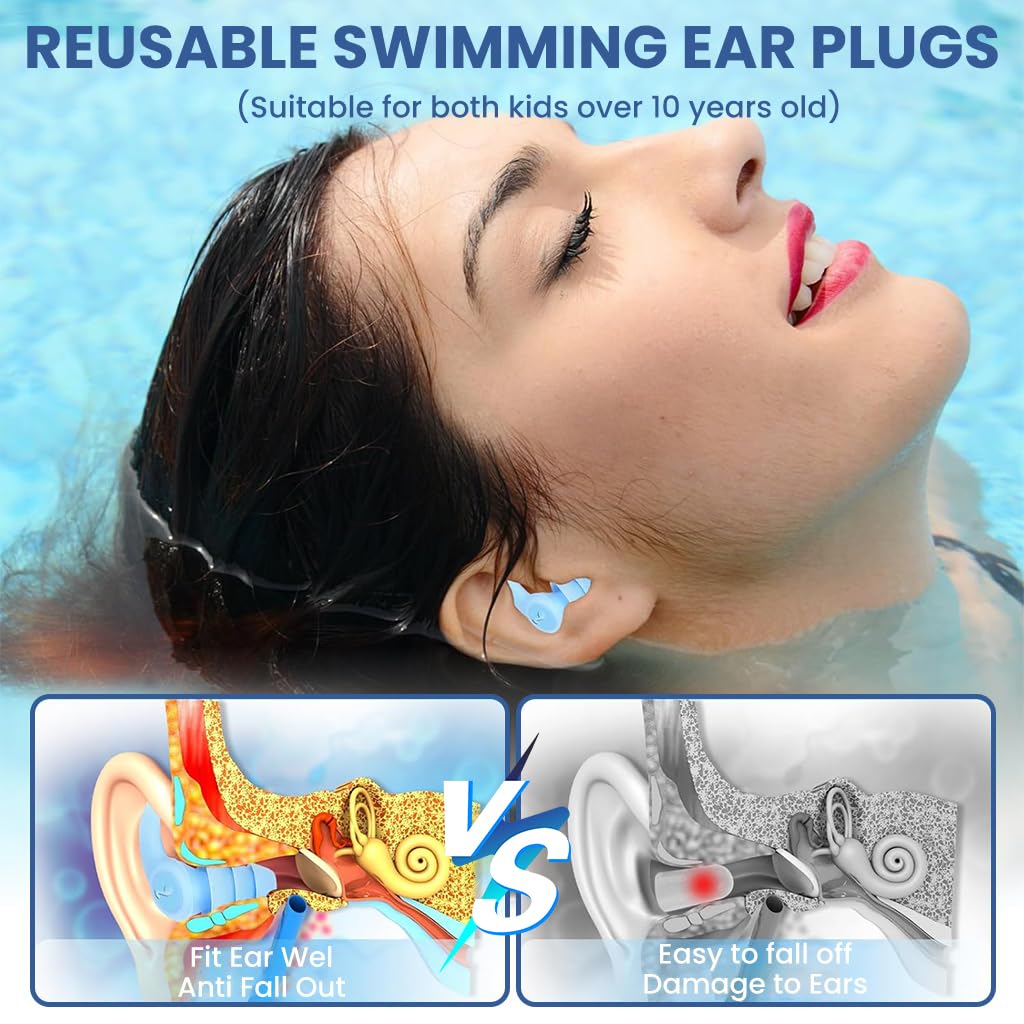 ZIBUYU Noise Cancelling Ear Plugs for Sleeping and Travel with Soft Silicone Fit | 3 Pairs 32dB Reusable Set