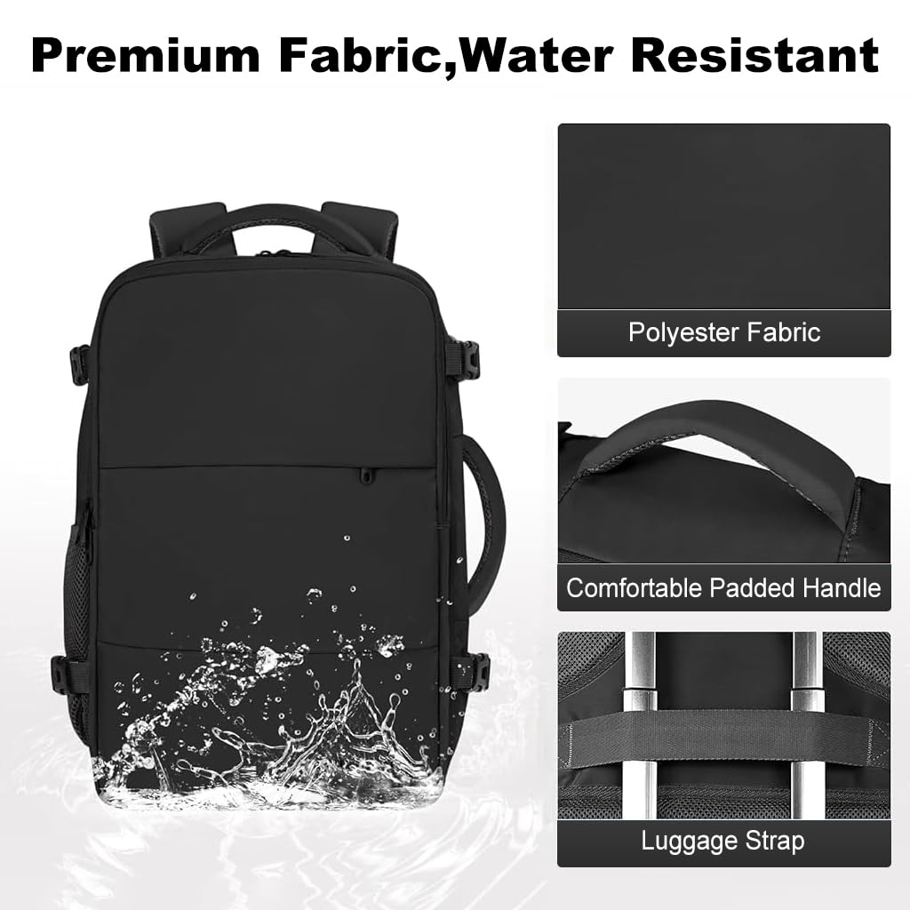 GUSTAVE Laptop Backpack for Travel with USB Charging Port and 20–35L Expandable Capacity