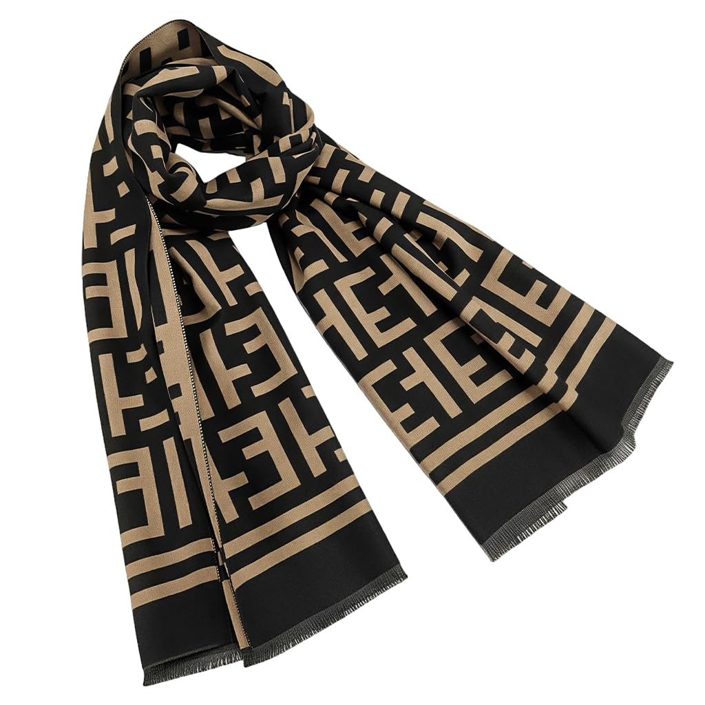 Zibuyu Scarf for Women 65x185cm with Double Sided Soft Cotton Design | Warm All Season Shawl