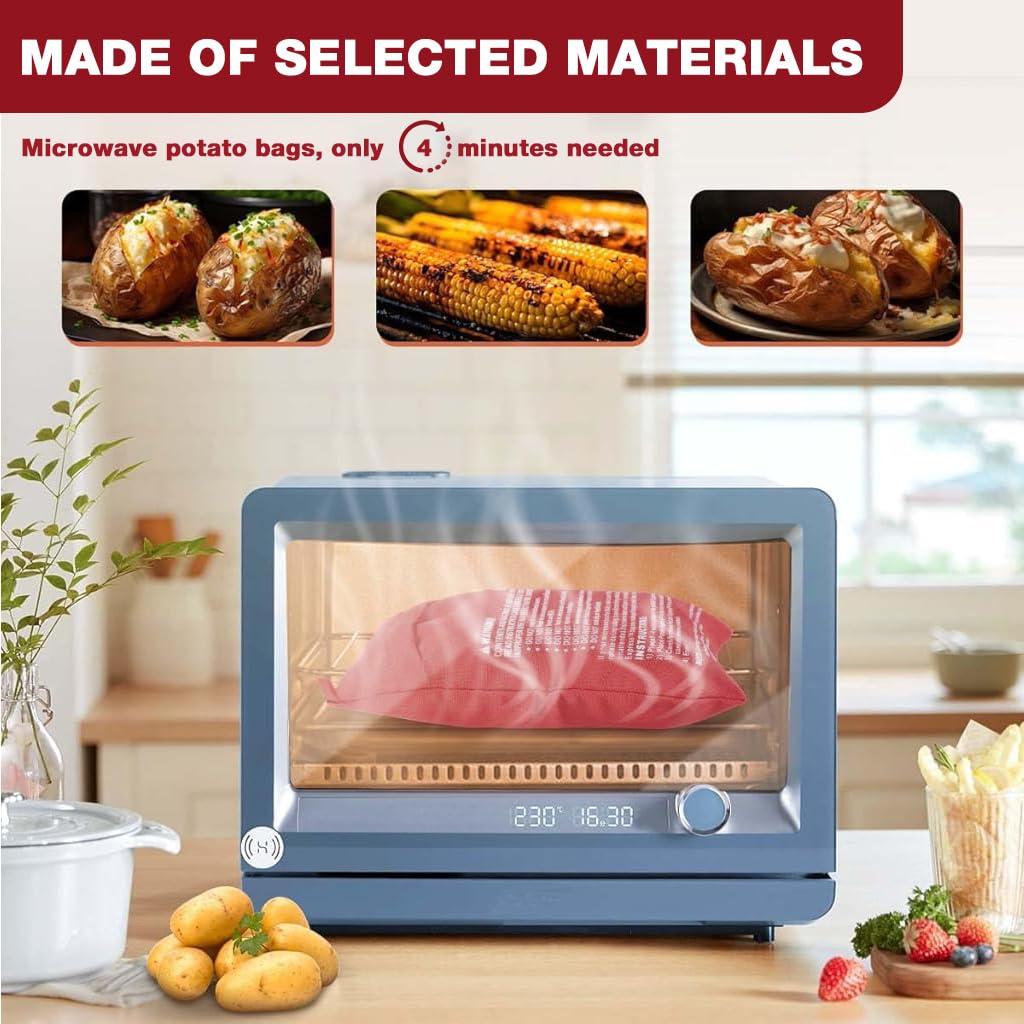 Supvox Microwave Potato Bags for 1 to 4 Potatoes featuring Reusable Steaming Pouches | Pack of 2