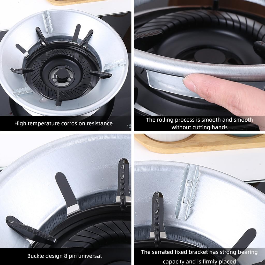 HASTHIP® 2pcs Gas Stove Part Stove Burner Ring Pot Holder Windproof Gas Stove Galvanized Burner Ring Energy-Saving Gas Stove Flame Gather Ring Universal 8-grates Combustion Ring for Gas Stove