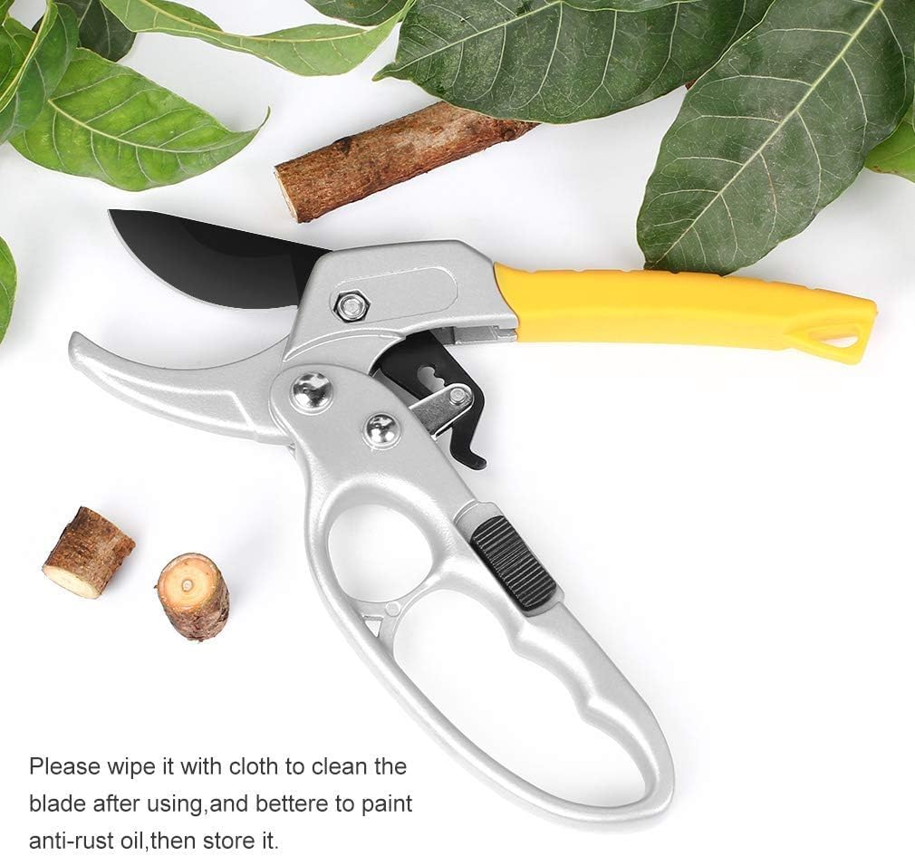 HASTHIP Gardening Scissor Stainless Steel Garden Snip with Safety Lock Garden Shears Sharp Cutter Pruners Scissor for Lawn, Garden & Potted Plants (A)