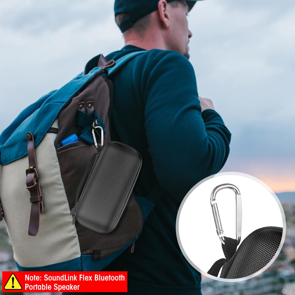 Zibuyu Carrying Case for Bose SoundLink Flex with Hand Strap and Hard EVA Protection | 2PCS Storage Set