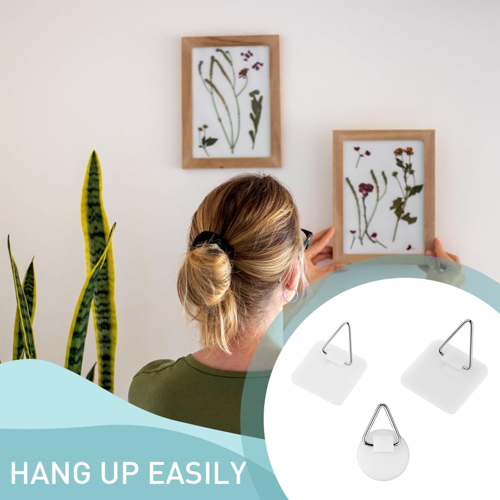 HASTHIP Metal Wall Hooks for Home Decor and Kitchen with 30 Pcs Strong Adhesive Acrylic Loops