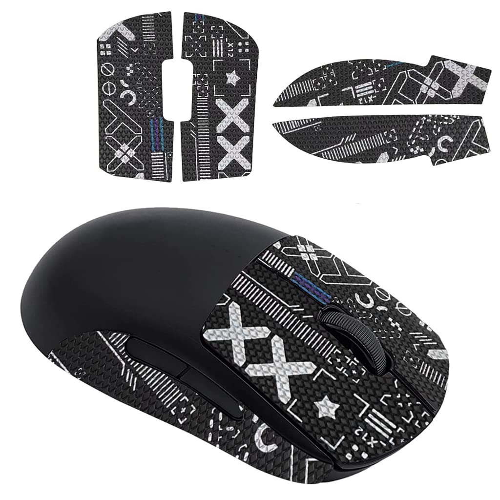 Verilux® Mouse Grip Tape for Logitech G Pro Wireless Mouse Pre-Cutted Self-Adhesive Mouse Grip Tape Sweat-Proof Anti-Slip Non-Fading Gaming Mouse Skin Cool Mice Upgrade Kit (Mouse is NOT Included)