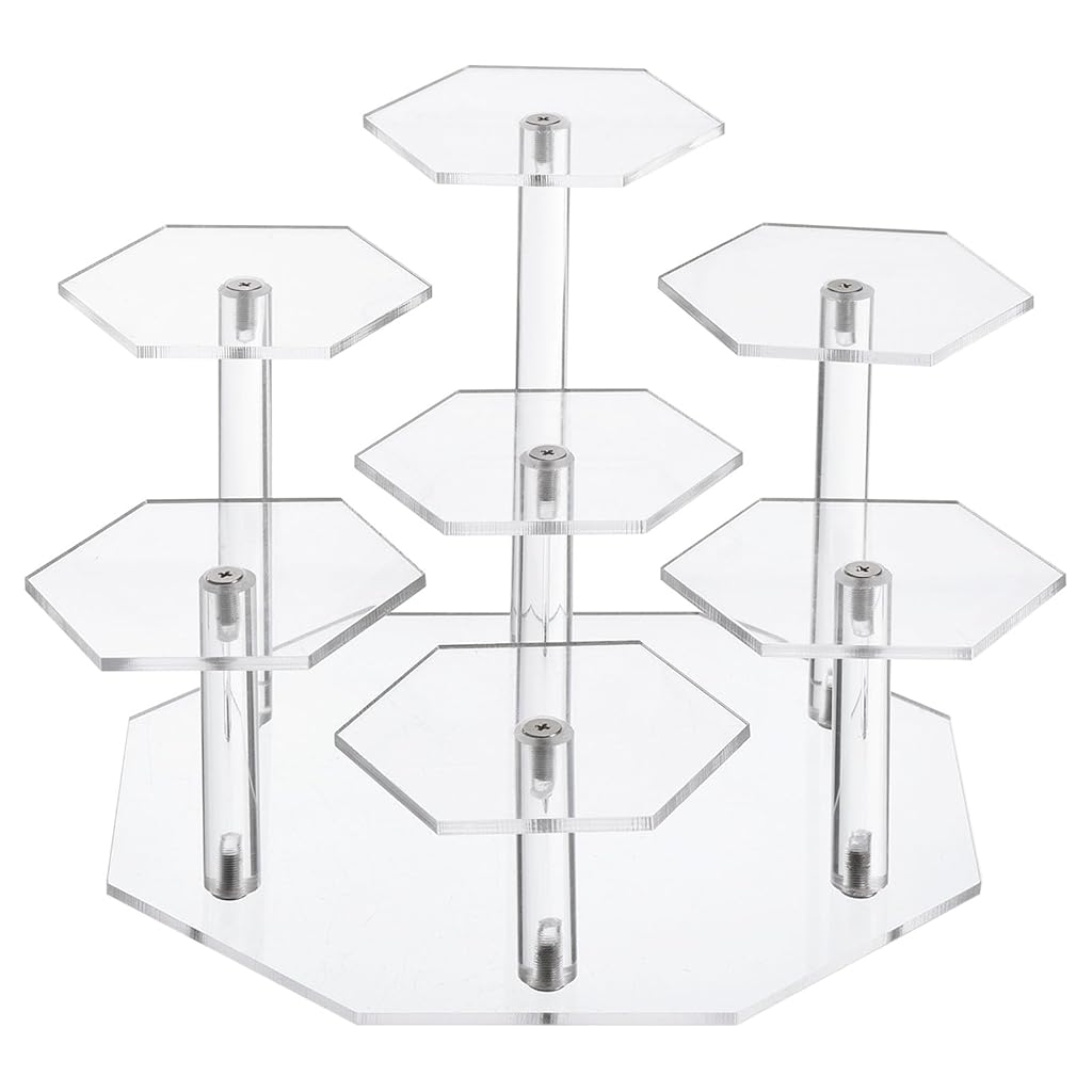 HASTHIP® Acrylic Display Stand For Figures,7-Tier Risers For Collectibles,Acrylic Cupcakes Stand Perfume Organizers and Storage Countertop