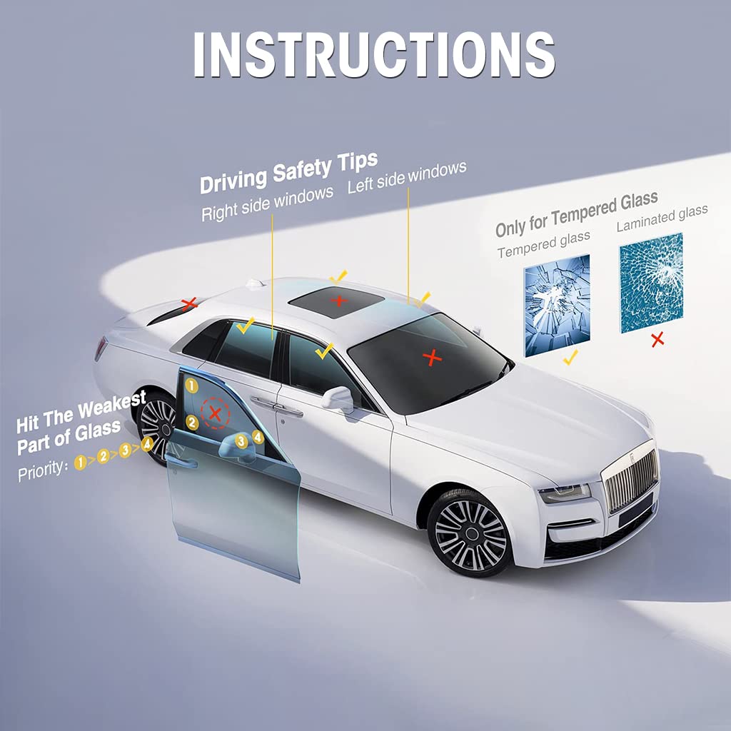 STHIRA Car Emergency Window Breaker for Quick Escape with Tungsten Steel Bit and Seat Belt Cutter