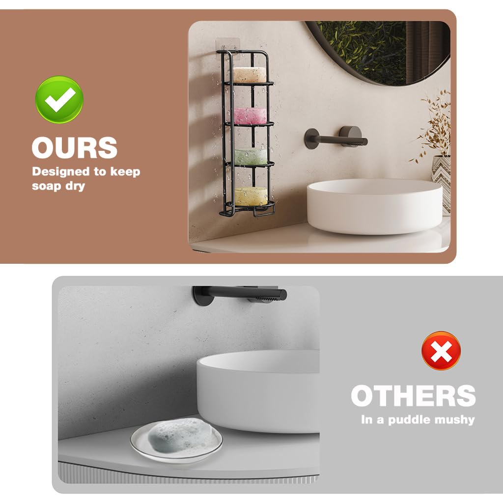 ZIBUYU Shower Soap Holder for Bathroom and Kitchen with 4 Tier Drain Design | Gold Stainless Steel Freestanding Rack