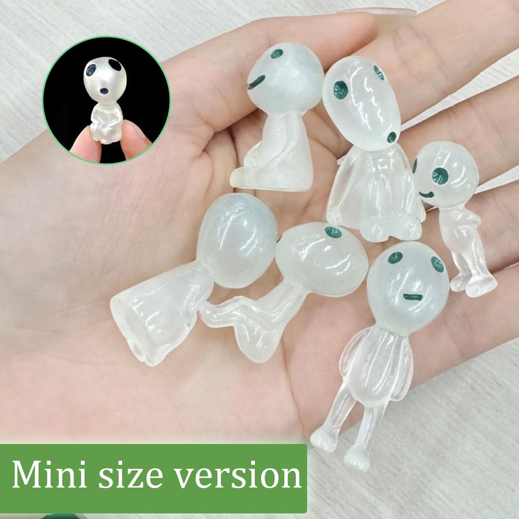 HASTHIP Glowing Mini Alien Figurines for Planters and Terrariums with Luminescent PVC | 10 Pcs Set