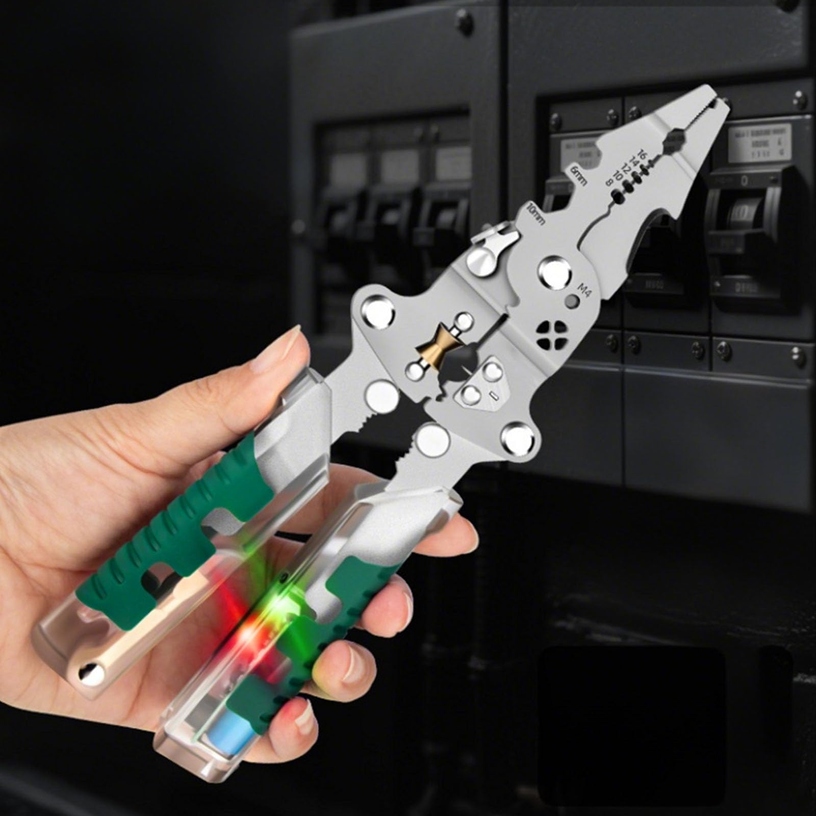 Serplex Multi Wire Stripper for Electrician Repairs with Circuit Test Function and Anti Slip Handle