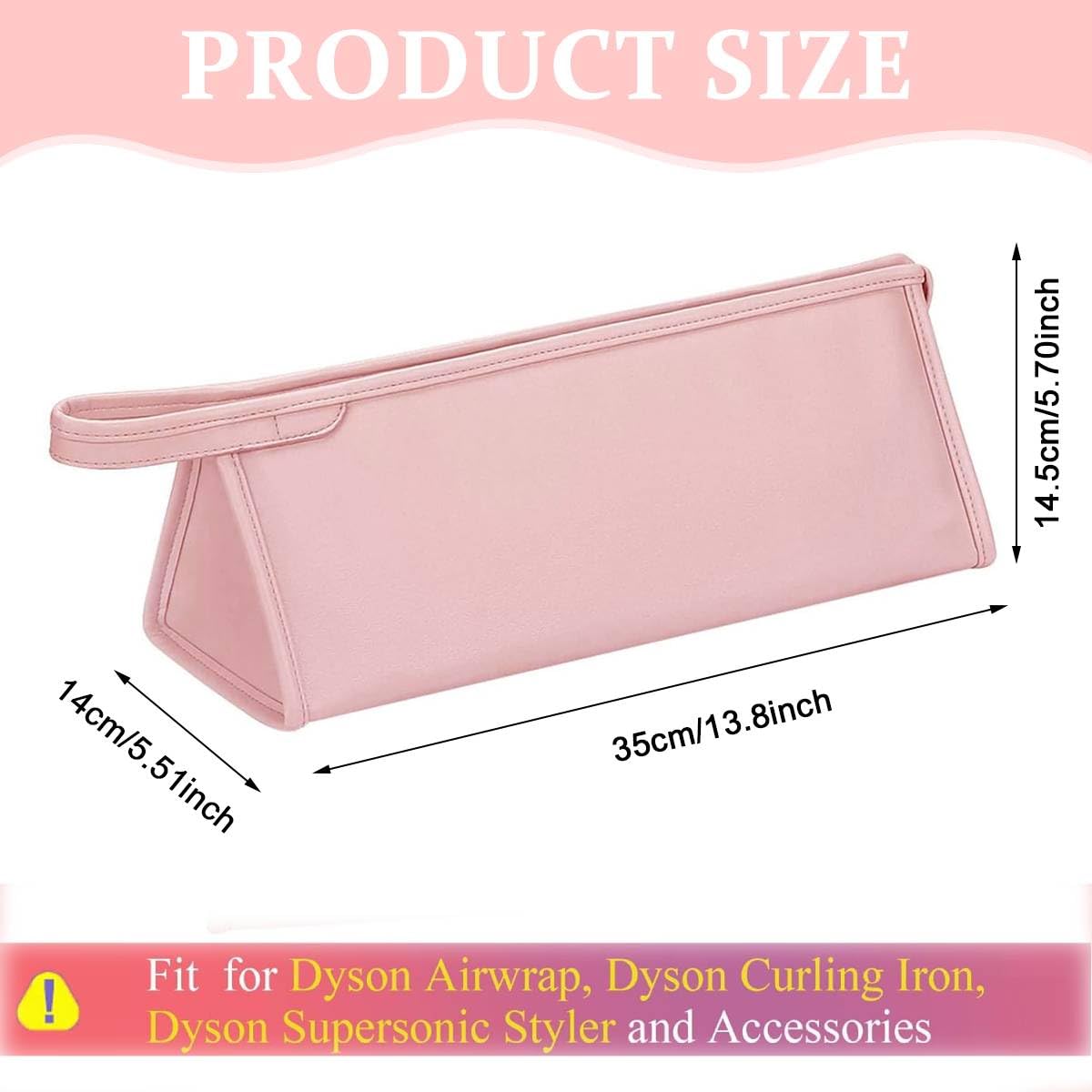 MAYCREATE® PU Leather Travel Case for Airwrap Styler Supersonic Hair Dryer, Waterproof Anti-Scratch Dustproof Shockproof Protection Portable Storage Bag Travel Gift Case, Pink