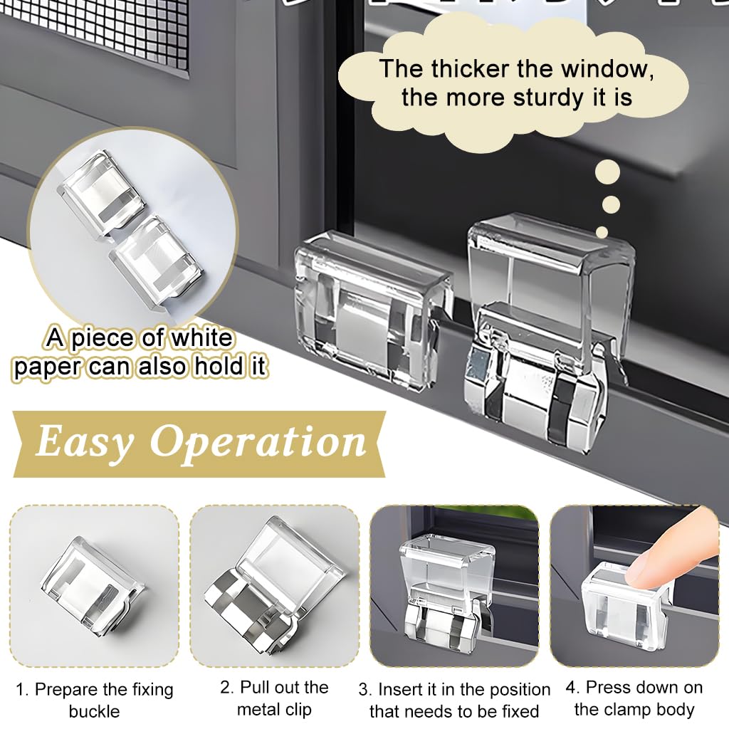HASTHIP Sliding Window Track Stopper Clips for Child Safety with Screw Lock | 10Pcs PP and Metal