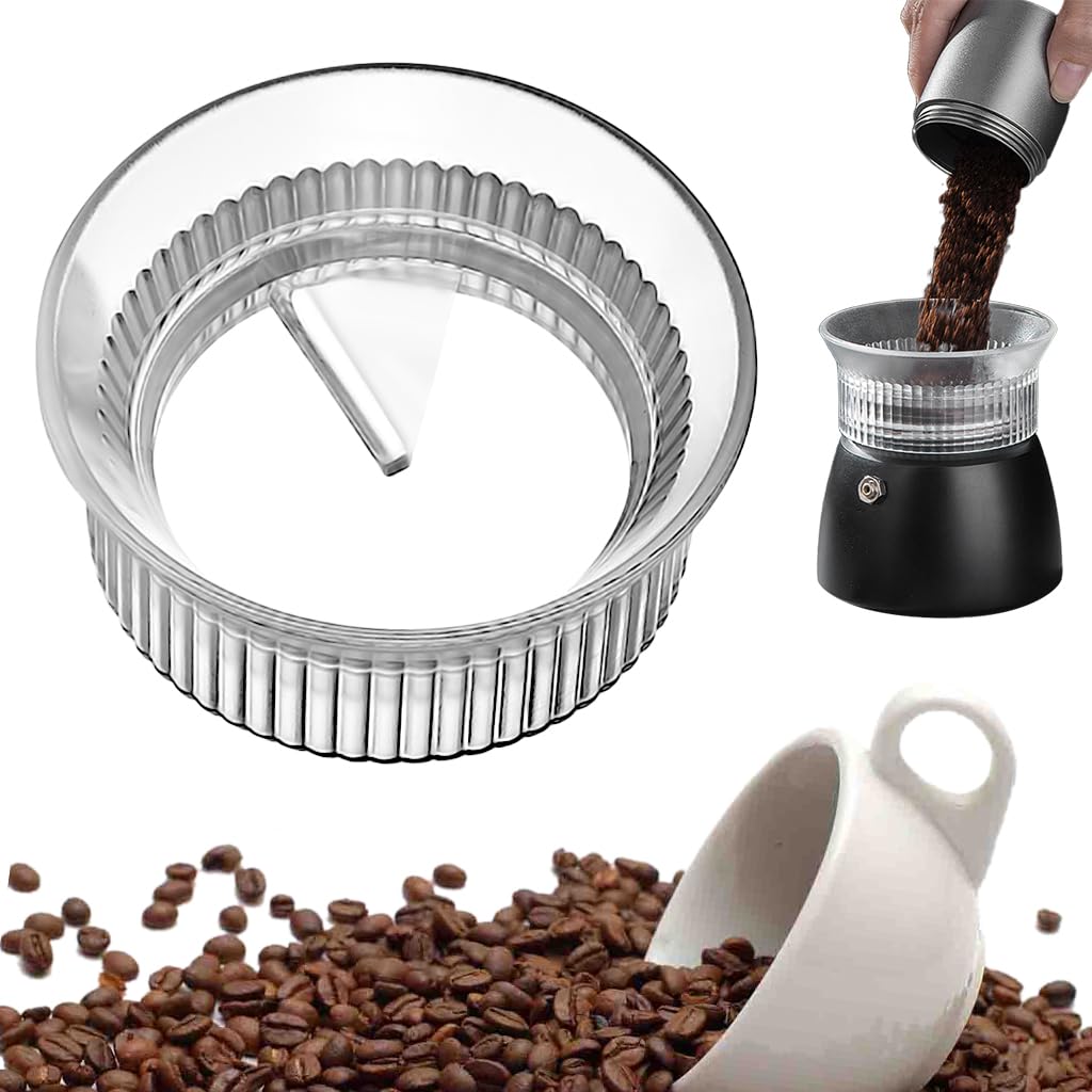 Supvox Powder Ring Distributor for Moka Pot with 3 inch Inner Diameter PP Build | Even Coffee Ground Leveling Tool