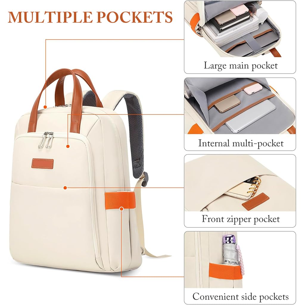 PALAY Laptop Backpack for Women Fashion Casual Backpack 15.6 inches Laptop Backpack with Handle Double Layer Waterproof Oxford Cloth Travel Backpack Office Laptop Bag, 30x12x41cm