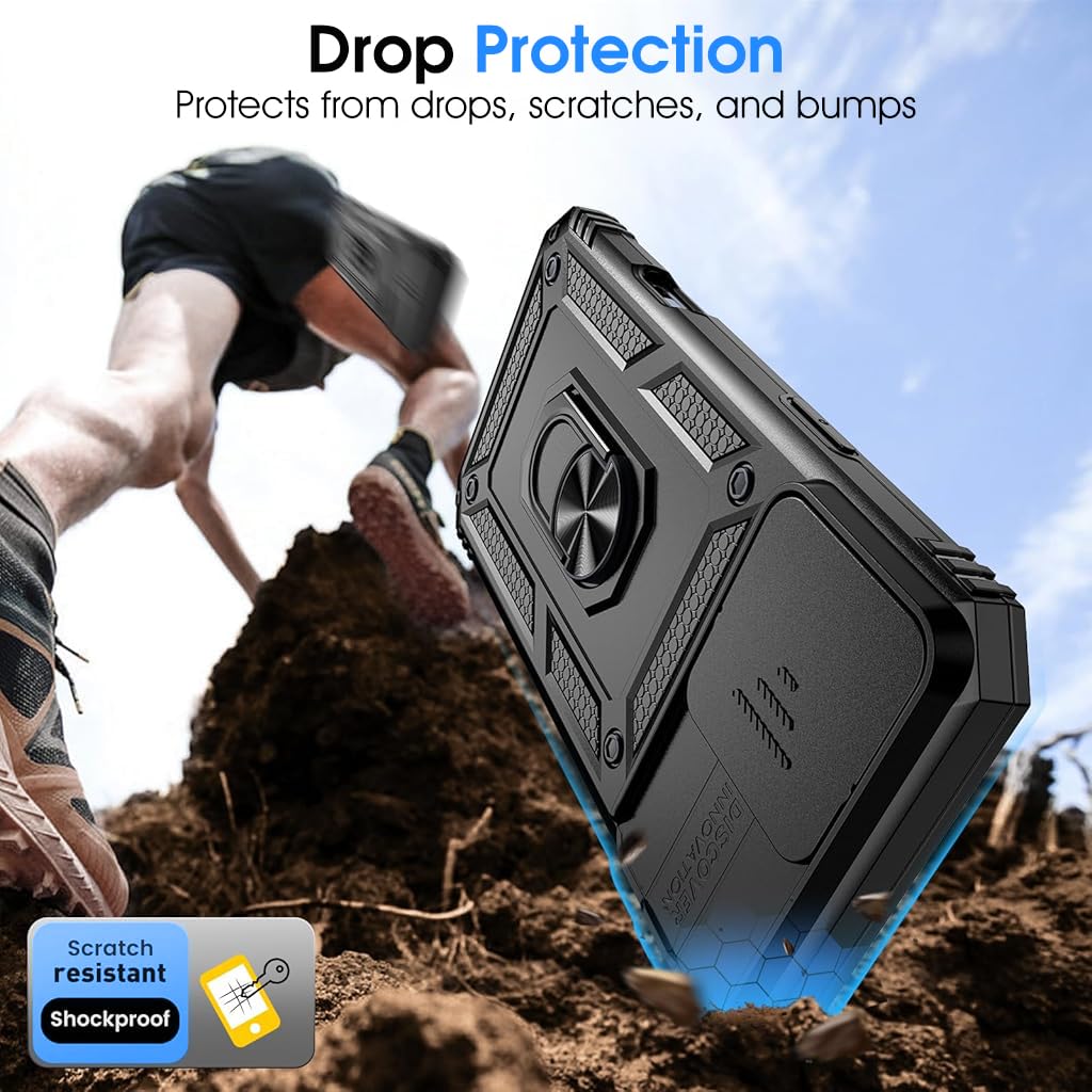 ZORBES Phone Cover Case for iPhone 16 Pro with Magnetic Stand and Sliding Camera Lens Cover