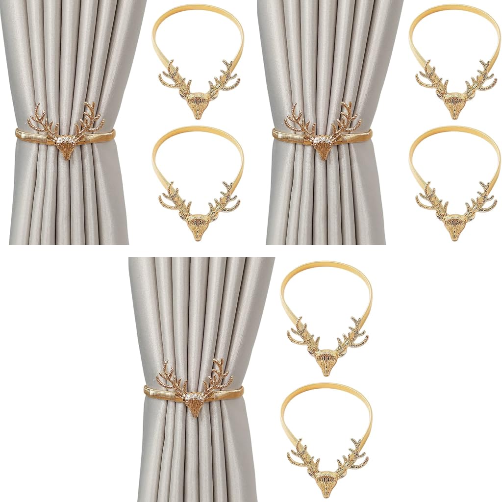 HASTHIP Curtain Tieback Holders for Window Draperies featuring Adjustable Alloy Rope Pack of 2