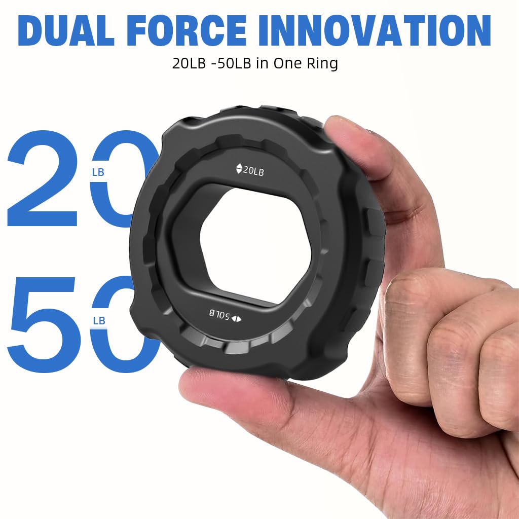 Proberos Hand Grip Strengthener for Workout and Rehab with 20‑50 lbs Rubber Ring | Ergonomic Portable Trainer for Men and Women