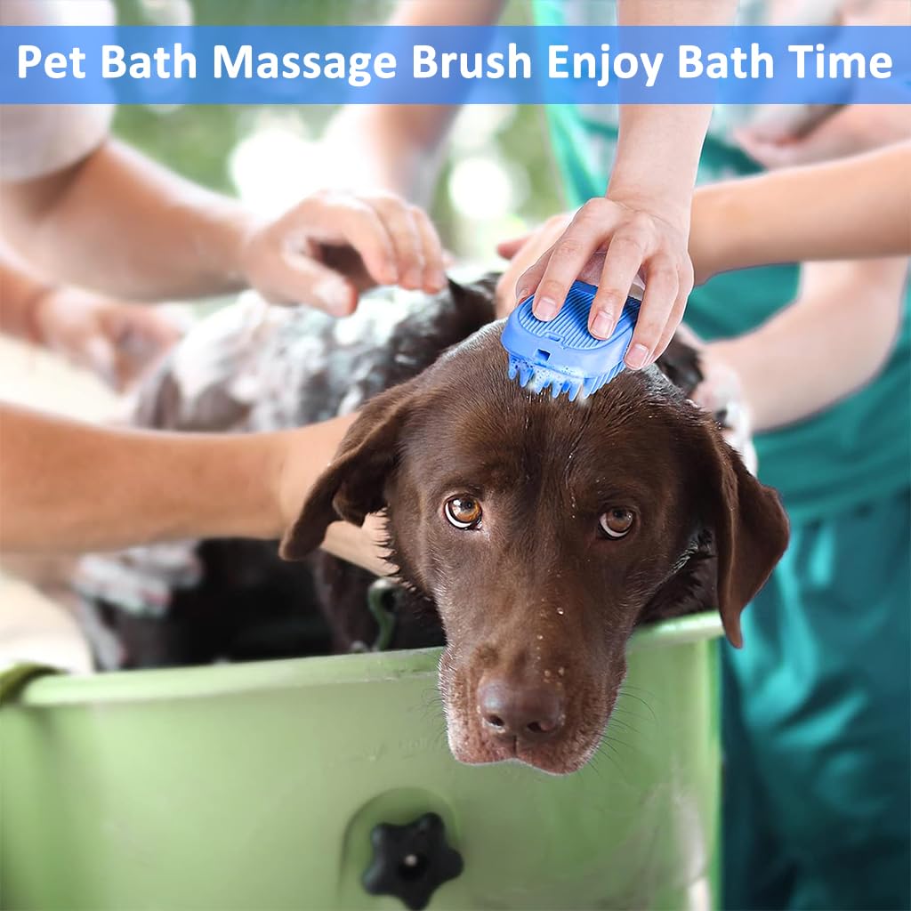 Qpets Dog Brush for Bathing and Grooming featuring Soft TPE Material | Easy to Clean