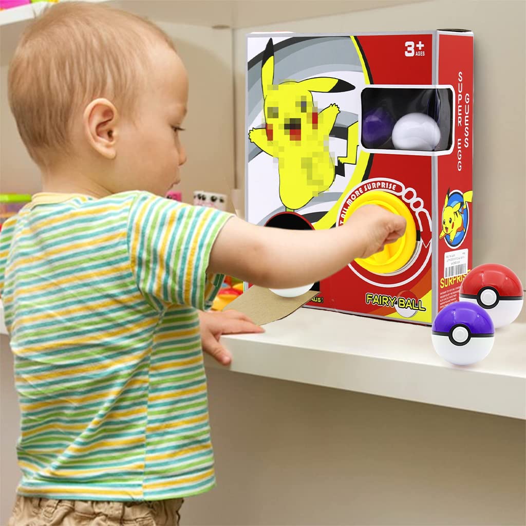 PATPAT Pokémon Capsule Toy Vending Machine for Kids with 6 Balls and 2 Figures | Party Playset
