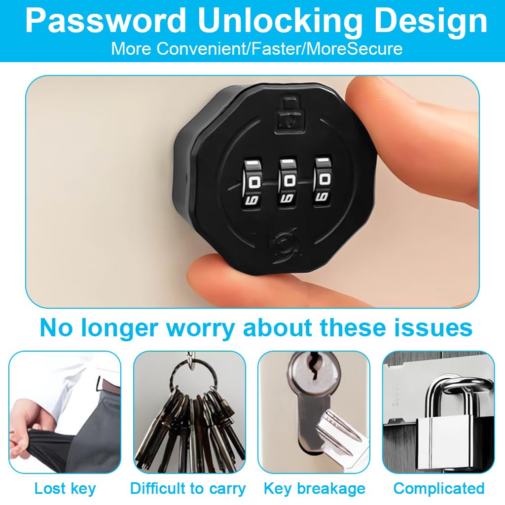 HASTHIP Cabinet Door Lock Kit for Drawers and Cabinets with 3 Digit Combination Zinc Alloy Security