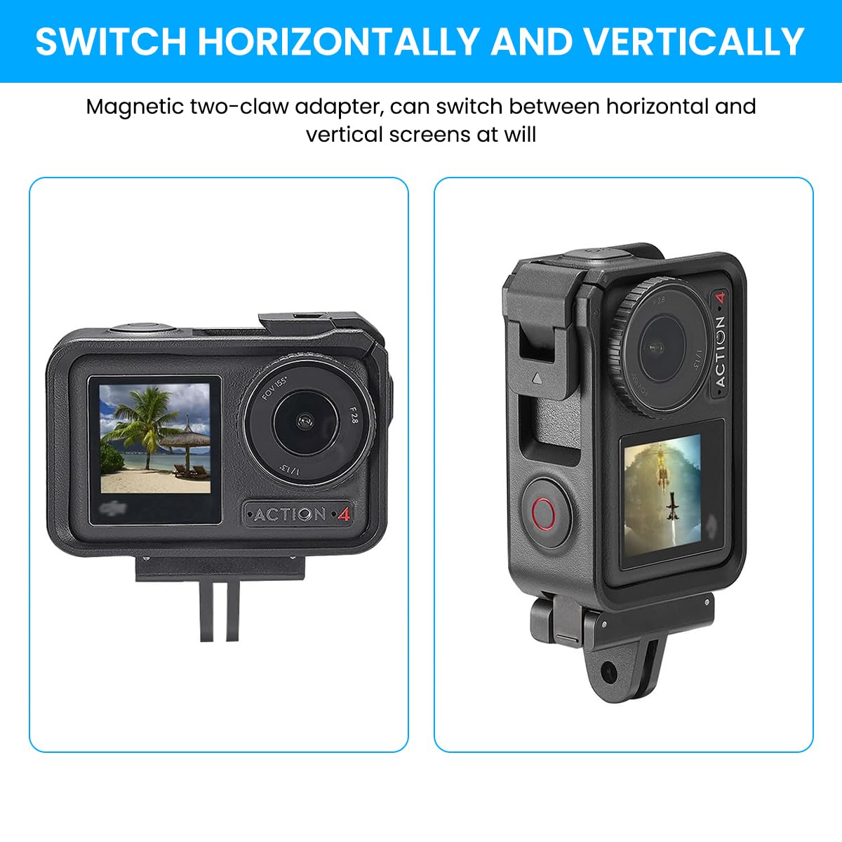 ZORBES Magnetic Adapter Mount for DJI Action Cameras featuring Strong Quick Release | 2PCS Set