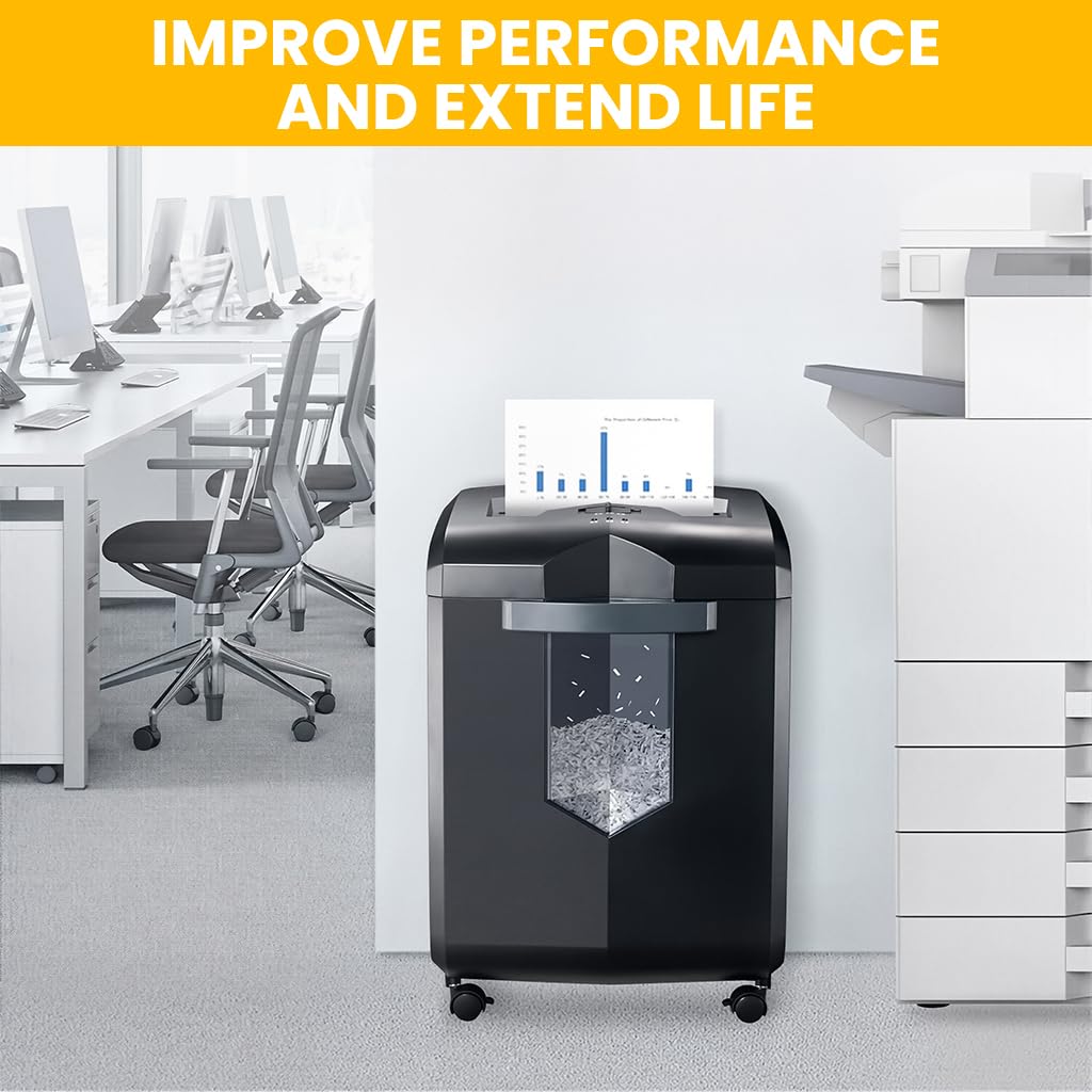 OFIFO Shredder Lubricant Sheets for Paper Shredder Maintenance Pack of 12 | Prevent Jams and Reduce Noise