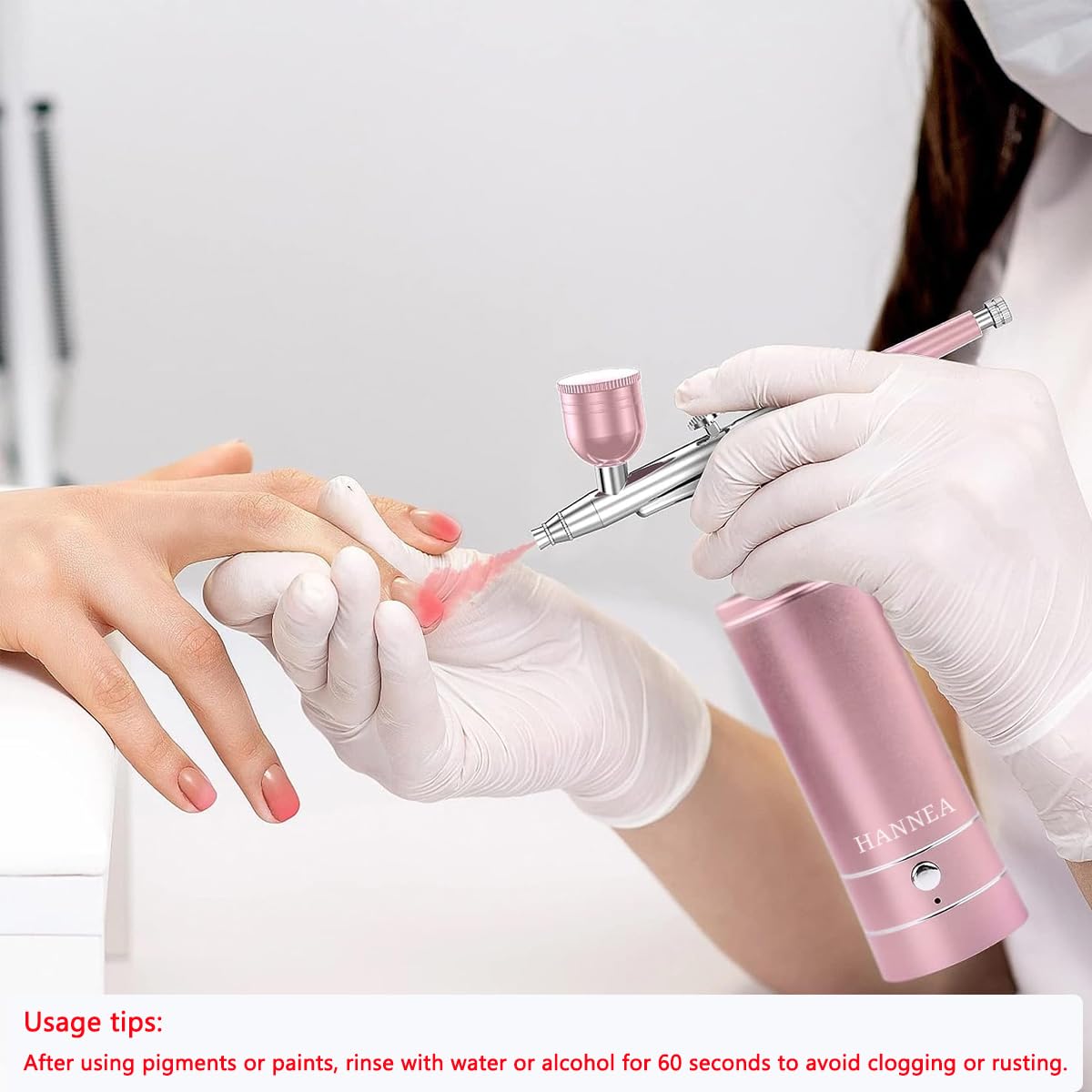 HANNEA Airbrush Kit for Makeup Nail Art and Cake Decor with Dual Action Trigger 20–27psi