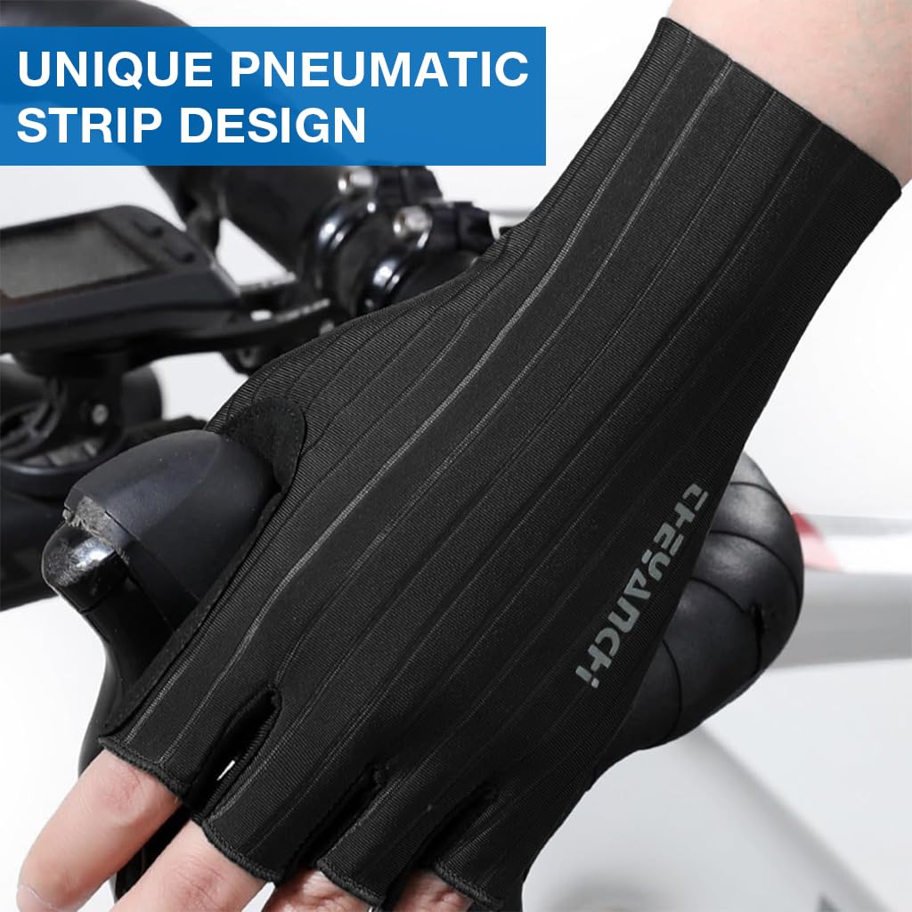 PROBEROS Riding Gloves for Bikers with Multi Density Palm Padding featuring Silicone Grip | XL Fingerless Breathable Design