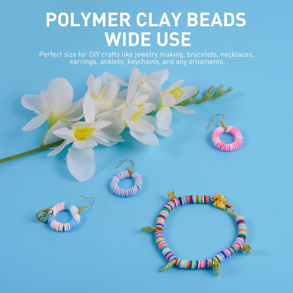 SANNIDHI Clay Beads Bracelet Making Kit for DIY Jewelry with 5100 pcs and 18 Colors | Gift for Kids and Beginners