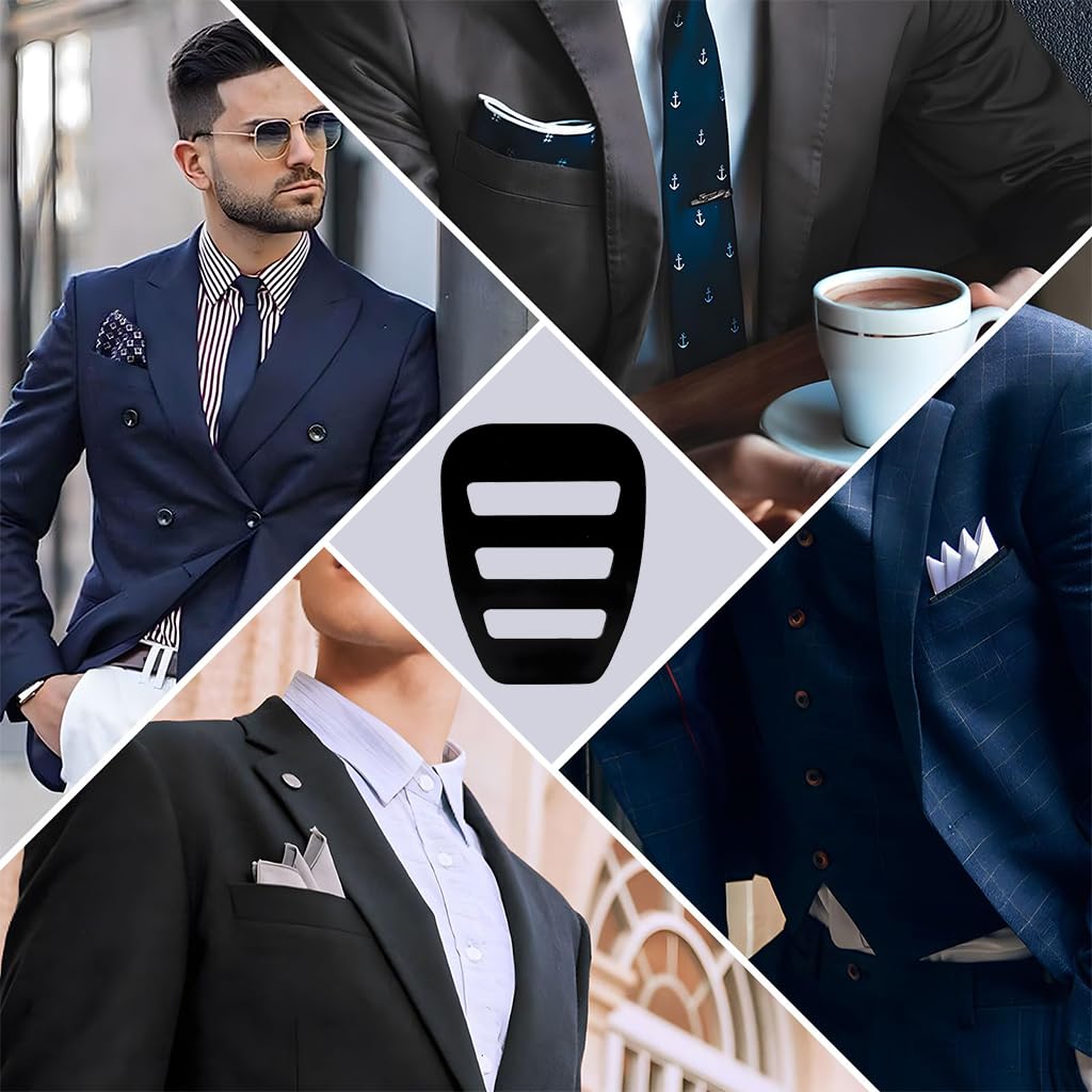 GUSTAVE Slim Pocket Square Holder for Men with Hidden Retainer | Keeps Handkerchief Neat