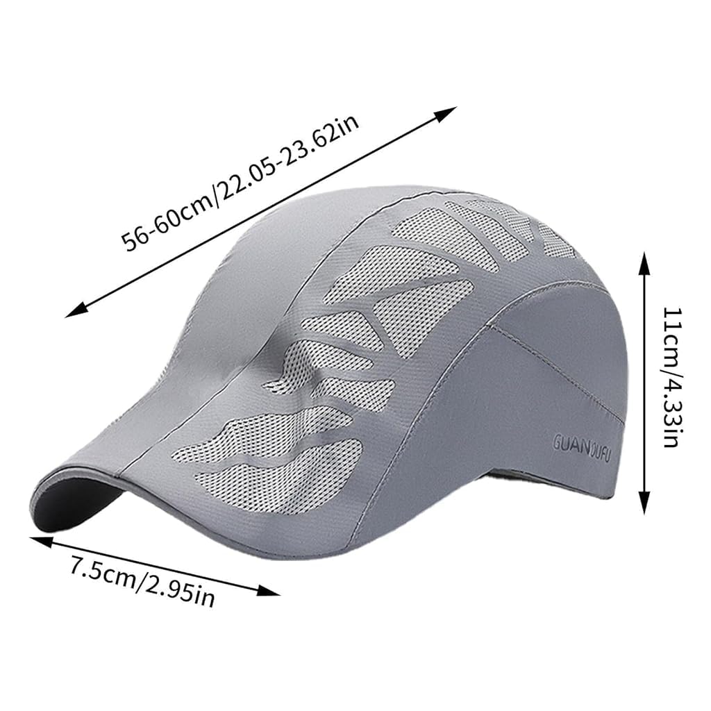 Venzina Baseball Cap for Outdoor Use with Breathable Mesh Design 56-60cm Grey | Adjustable Fit