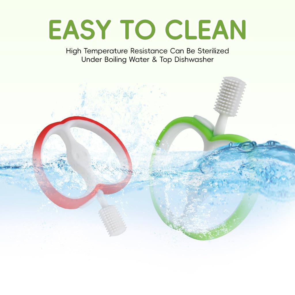 SNOWIE SOFT Baby Toothbrush for 6–24 Months with Double Sided Silicone Design and Easy Grip Handle