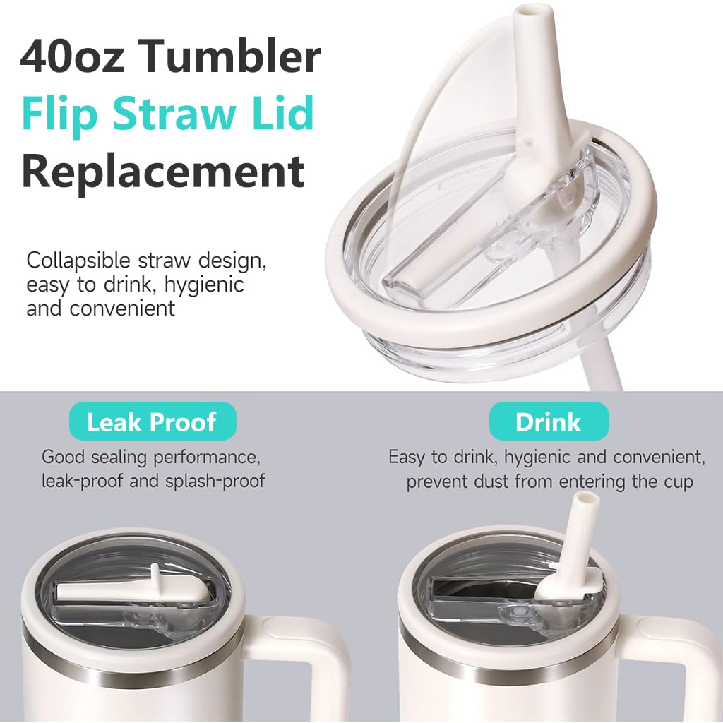HASTHIP Leak Proof Lid Replacement for Stanley Cup 40 oz featuring Flip Top Stopper