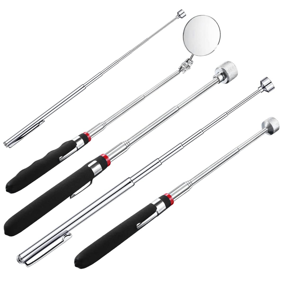 HASTHIP Magnetic Telescoping Pick Up Tool Set with 1lb to 15lb Rods and 360° Swivel Mirror | Ideal for Hard to Reach Places