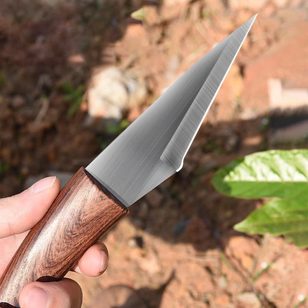 HASTHIP Grafting Tool for Organic Fruit Trees with Ergonomic Wooden Handle | Stainless Steel Cutter in Portable Leather Pouch