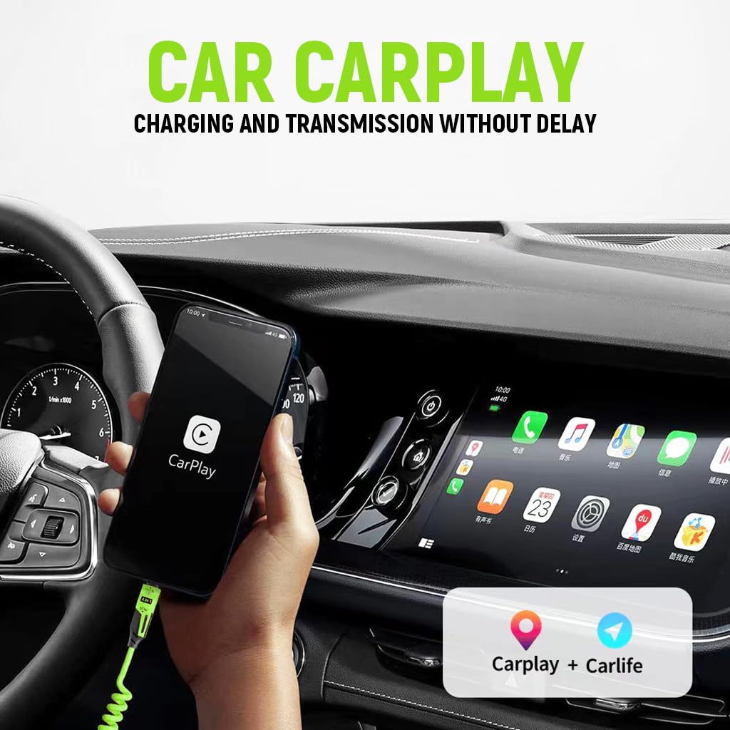 Verilux 4 in1 Type C Cable for Fast Charging with PD65W Output and Spring Coiled Design | Green