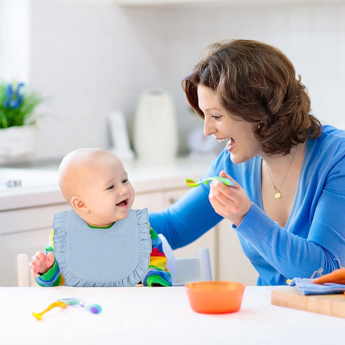 SNOWIE SOFT Baby Bibs for Newborn and Toddler Girls featuring Ruffle Edge & Soft Cotton