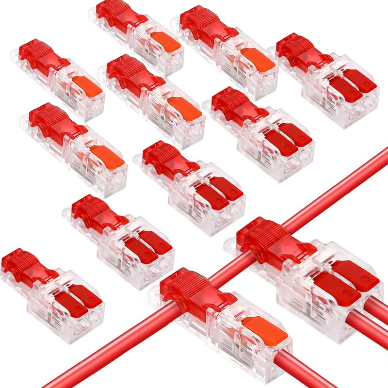 Serplex® 10Pcs Cable Spliters, T-Type Wire Connector, Quick Splice Terminal Block, No-Solder Electrical Cable Connector for 1-in 1-out / 1-in 2-out Connections, Fit 20-22 Gauge Wires