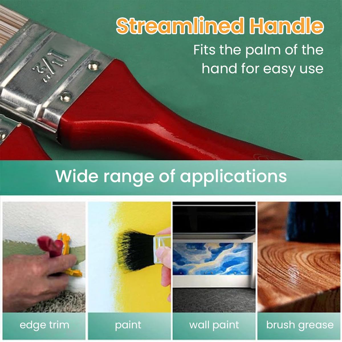 Edger Paint Brush for Wall and Trim Painting with Flexible Edge Aligner and PET Bristles