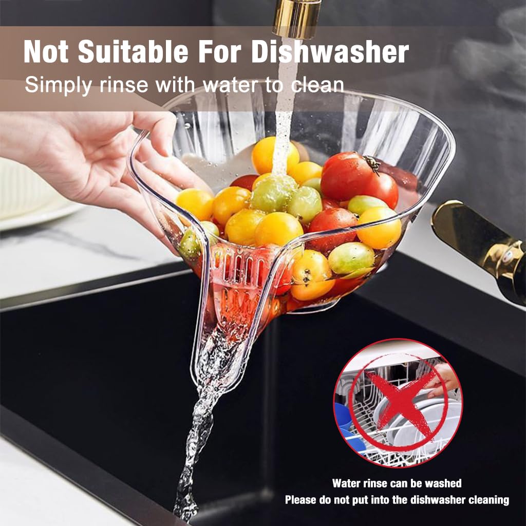 Supvox Funnel Food Drainer for Pasta and Vegetables featuring Integrated Mesh Strainer Basket