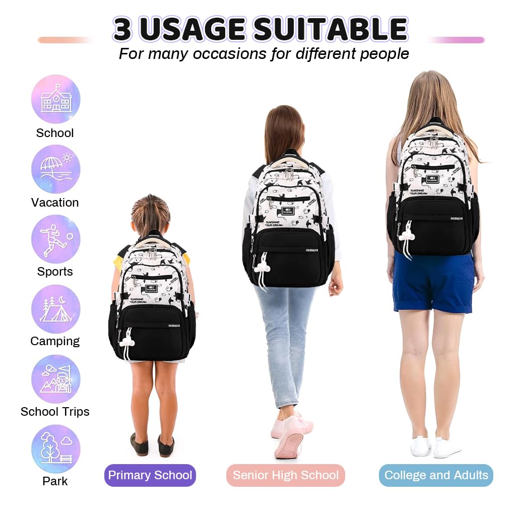 PALAY School Backpack for Women with 15 Inch Laptop Compartment and Dual Handle Design