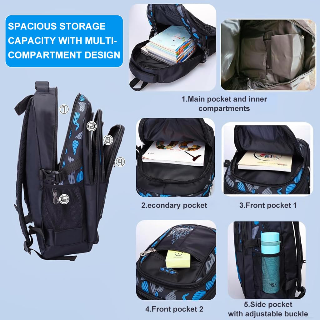 Climberty School Backpack for Kids with Waterproof Nylon and Padded Shoulder Straps | Ideal Gift