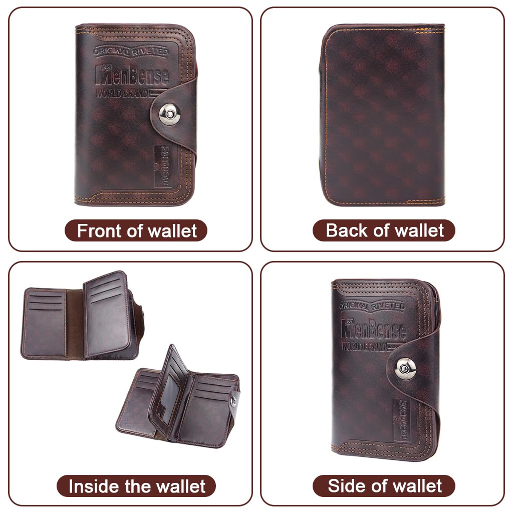 GUSTAVE Genuine Leather Trifold Wallet for Men with RFID Blocking Zip Around Design